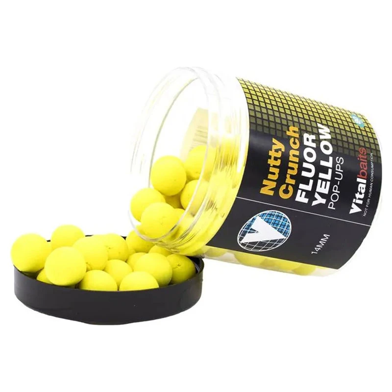 Vital Baits Pop-ups Nutty Crunch Fluor Yellow 80g 3 Vital Baits Pop-ups Nutty Crunch Fluor Yellow 80g